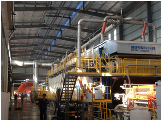 2012年9月我司第一套壓機(jī)尾氣濕處理全套設(shè)備在廣西祥盛木業(yè)有限公司已投產(chǎn)驗收